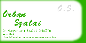 orban szalai business card